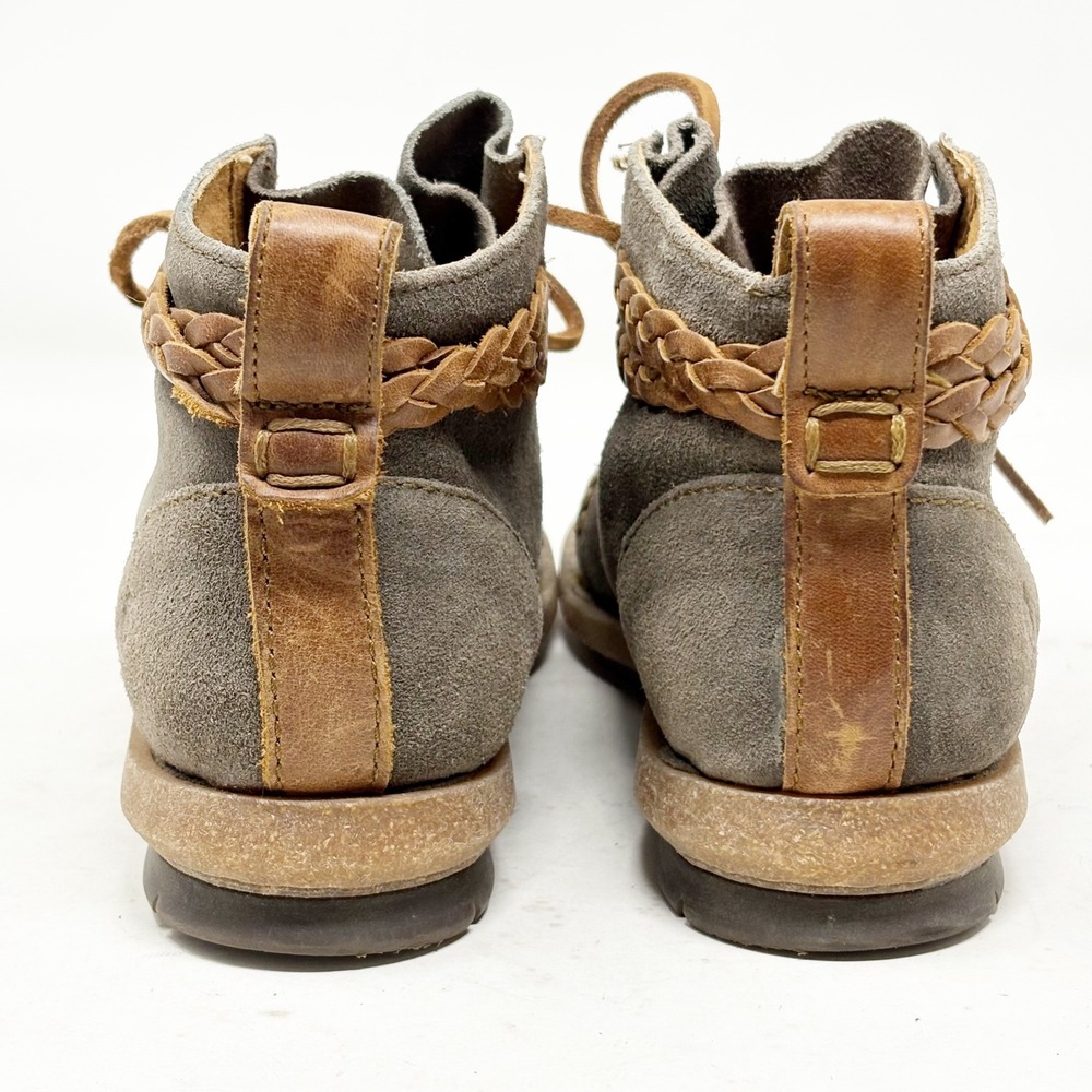 Born Mens Gray Suede Braided Leather Chukka Desert Boots Size 8/39 - Picture 4 of 15